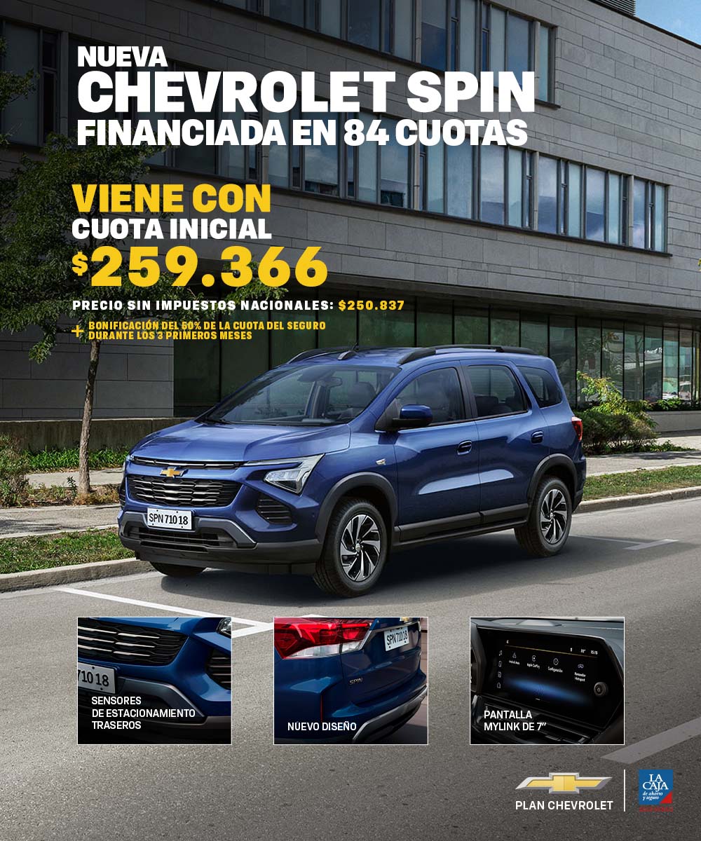 Chevrolet Spin financiada en 84 cuotas