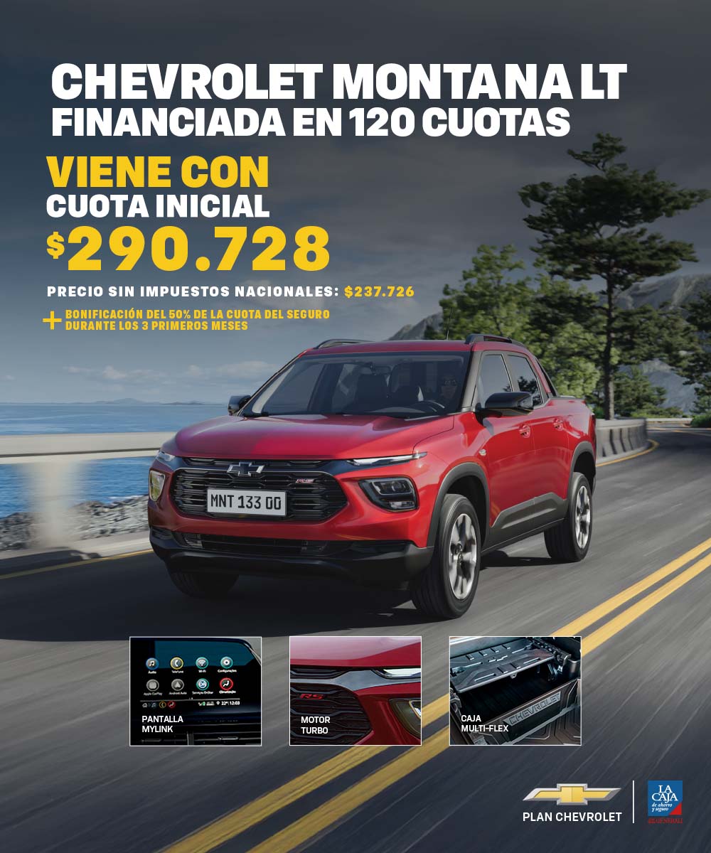 Chevrolet Montana LT, financiada en 120 cuotas